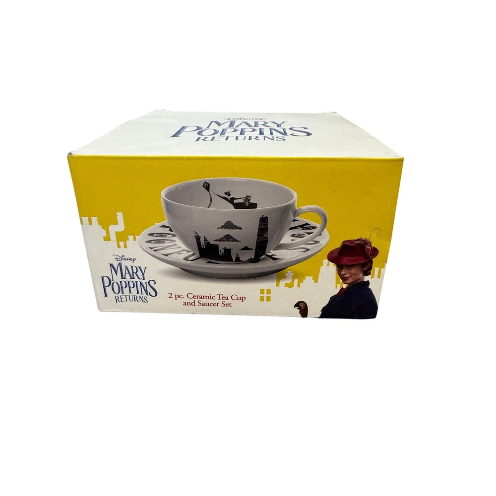 Disney Mary Poppins Returns Ceramic Tea Cup and‎ Saucer Set Spoonful of Sugar